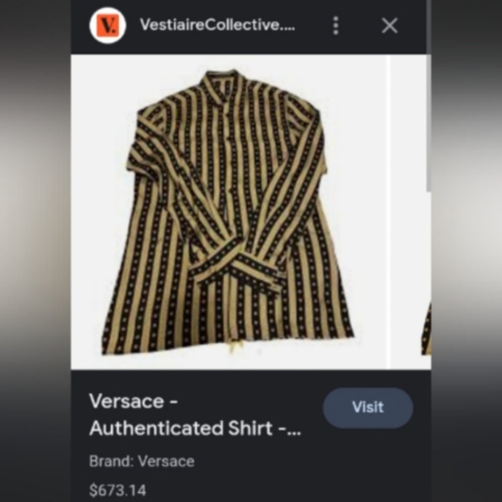 Versace silk gold and black shirt